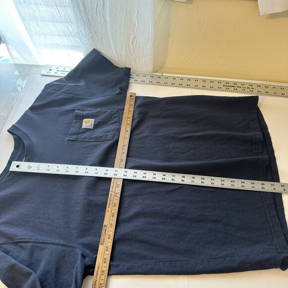 Carhartt Mens Henley Pocket T Shirt Medium Cotton Blue Red Lot of 3 - Picture 8 of 13